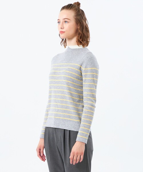 MACKINTOSH PHILOSOPHY（ﾏｯｷﾝﾄｯｼｭ ﾌｨﾛｿﾌｨｰ）の「【2025年秋冬モデル】Cleric Collar Knit ウールブレンド（ニット/セーター・レディース・グレー系その他/レッド系その他2/チャコールグレー・38）」の8枚目の写真