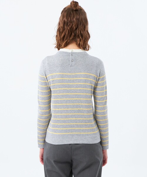 MACKINTOSH PHILOSOPHY（ﾏｯｷﾝﾄｯｼｭ ﾌｨﾛｿﾌｨｰ）の「【2025年秋冬モデル】Cleric Collar Knit ウールブレンド（ニット/セーター・レディース・グレー系その他/レッド系その他2/チャコールグレー・38）」の9枚目の写真