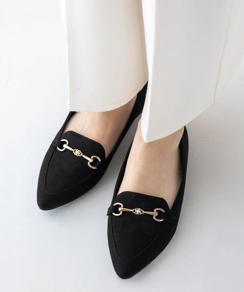 JELLY BEANS（ジェリービーンズ）の「あったか仕様◆フラワービットローファーフラットパンプス (204-57137)JELLY BEANS(ジェリービーンズ)（パンプス・レディース・ブラック/ダークブラウン/ブラック系・24/23.5/23/24.5/22.5）」の16枚目の写真