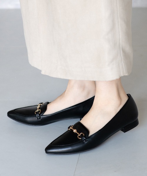 JELLY BEANS（ジェリービーンズ）の「あったか仕様◆フラワービットローファーフラットパンプス (204-57137)JELLY BEANS(ジェリービーンズ)（パンプス・レディース・ブラック/ダークブラウン/ブラック系・24/23.5/23/24.5/22.5）」の13枚目の写真