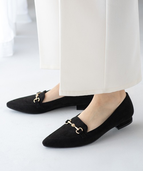 JELLY BEANS（ジェリービーンズ）の「あったか仕様◆フラワービットローファーフラットパンプス (204-57137)JELLY BEANS(ジェリービーンズ)（パンプス・レディース・ブラック/ダークブラウン/ブラック系・24/23.5/23/24.5/22.5）」の15枚目の写真