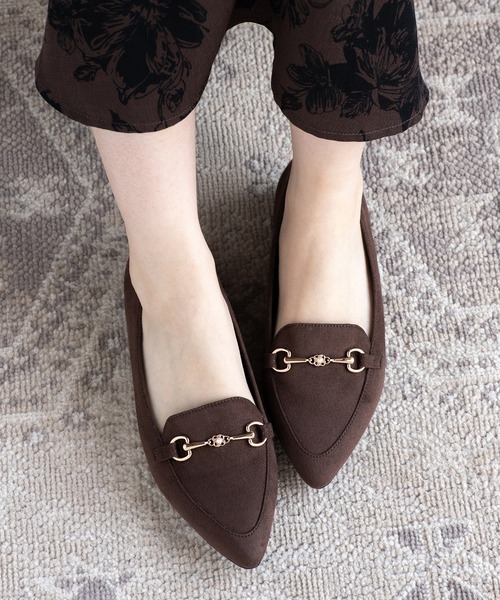 JELLY BEANS（ジェリービーンズ）の「あったか仕様◆フラワービットローファーフラットパンプス (204-57137)JELLY BEANS(ジェリービーンズ)（パンプス・レディース・ブラック/ダークブラウン/ブラック系・24/23.5/23/24.5/22.5）」の18枚目の写真