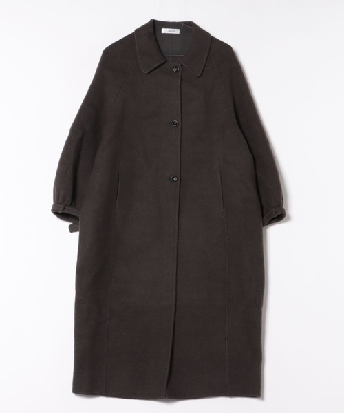 LAULEN(ローレン)の「wool gather sleeve long coat /ウールギャザースリーブロングコート(Tシャツ/カットソー・レディース・グレー/アイボリー・FREE)」の1枚目の写真