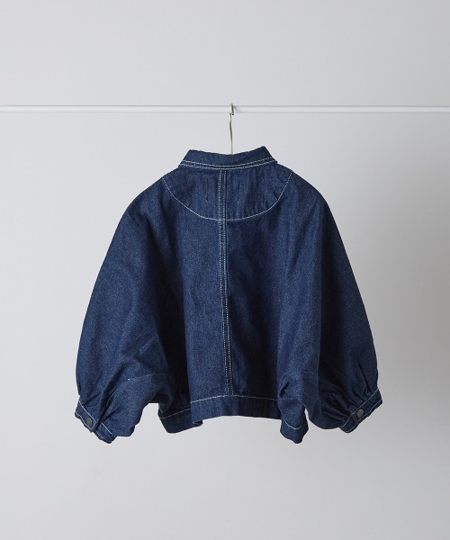 riziere(リジェール)の「配色ステッチドルマンデニムジャケット(デニムジャケット・キッズ・インディゴブルー・100/150/140/130/120/110/90)」の10枚目の写真