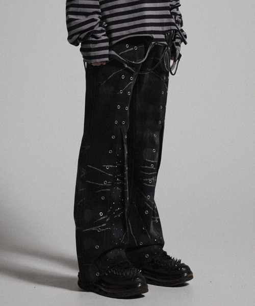 GRANCY デニム　グランシー　ブラック GRANCY ジーンズ 「GRANCY」ZipDesign Buggy DenimPants / ジップ