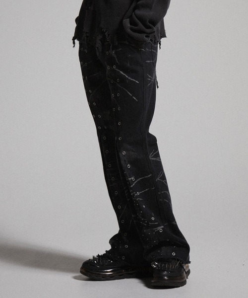 GRANCY】Crazy Design Skinny Flare Denim Pants / クレイジーデザイン