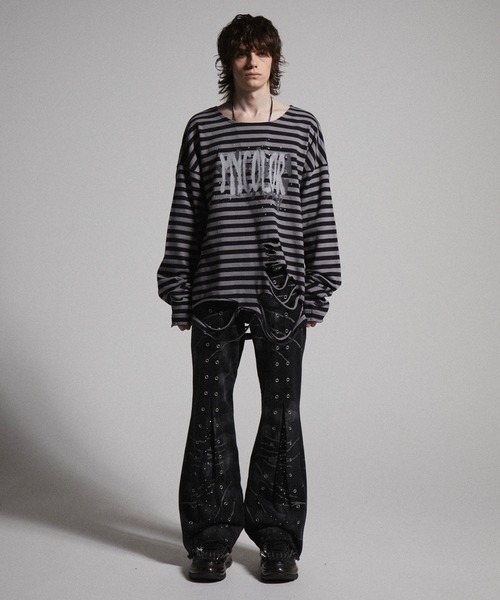 GRANCY】Crazy Design Skinny Flare Denim Pants / クレイジーデザイン