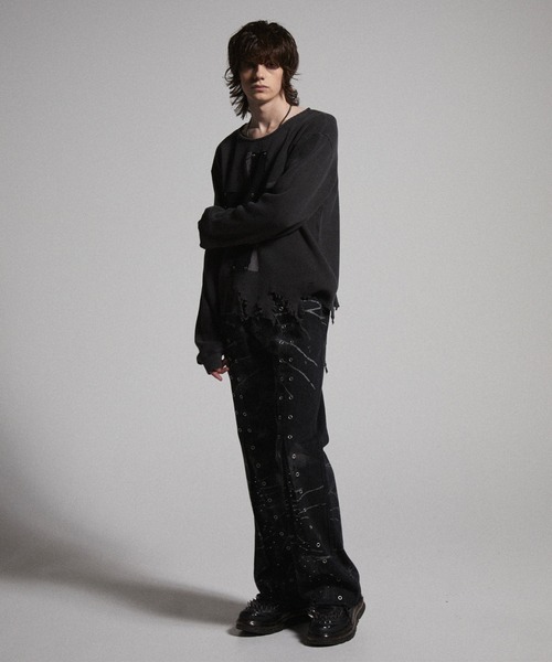 GRANCY】Crazy Design Skinny Flare Denim Pants / クレイジーデザイン