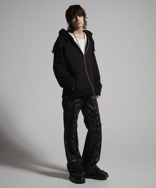 GRANCY】Crazy Design Skinny Flare Denim Pants / クレイジーデザイン