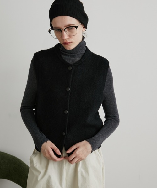 Auntie Rosa Holiday（アンティローザホリデー）の「シアーリブタートルニット（ニット/セーター・レディース・チャコールグレー/ブルー/ブラック/イエロー/ピンク・FREE）」の20枚目の写真