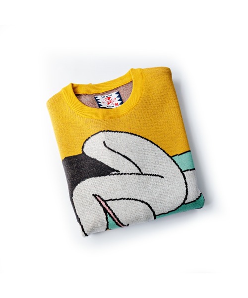 SON OF THE CHEESE(サノバチーズ)の「FUCCI 'LEAVE ME ALONE' KNIT(ニット/セーター・メンズ・マスタード・MEDIUM/LARGE/X-LARGE)」の3枚目の写真