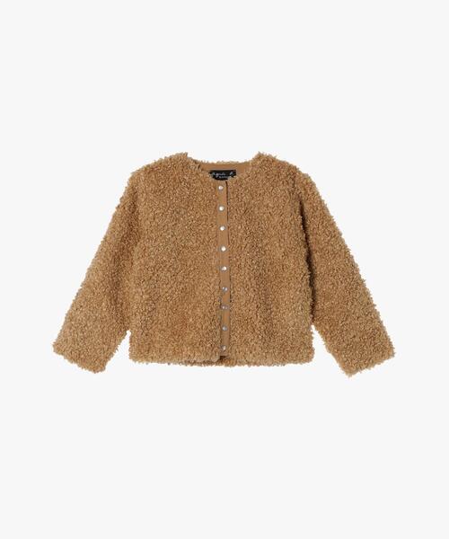 キッズ ファー 長袖 カーディガンプレッション（カーディガン/ボレロ