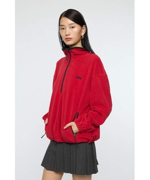 MOUSSY(マウジー)の「FLEECE ZIP プルオーバー(パーカー・レディース・レッド/ダークネイビー/杢グレー・FREE)」の8枚目の写真