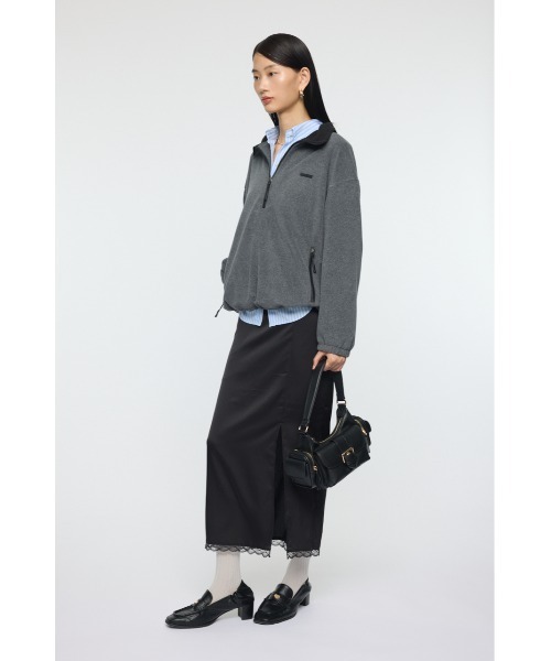 MOUSSY(マウジー)の「FLEECE ZIP プルオーバー(パーカー・レディース・レッド/ダークネイビー/杢グレー・FREE)」の13枚目の写真