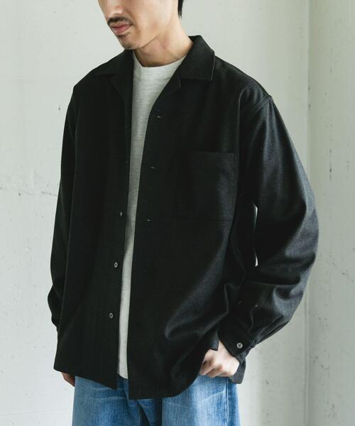 URBAN RESEARCH DOORS(アーバンリサーチドアーズ)の「ジャージメルトンオープンカラーシャツ(シャツ/ブラウス・メンズ・ネイビー/チャコールグレー・MEDIUM/LARGE)」の11枚目の写真