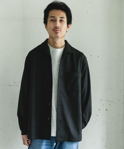 URBAN RESEARCH DOORS(アーバンリサーチドアーズ)の「ジャージメルトンオープンカラーシャツ(シャツ/ブラウス・メンズ・ネイビー/チャコールグレー・MEDIUM/LARGE)」の10枚目の写真
