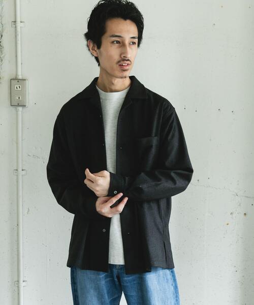 URBAN RESEARCH DOORS(アーバンリサーチドアーズ)の「ジャージメルトンオープンカラーシャツ(シャツ/ブラウス・メンズ・ネイビー/チャコールグレー・MEDIUM/LARGE)」の9枚目の写真