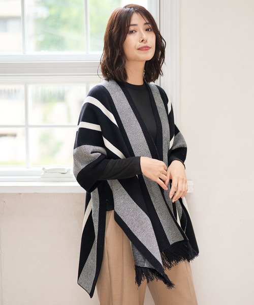 【極美品】ワイズ☆ジャガード　変形デザイン　ポンチョ　ダブルジップ　近年モデル FOUND GOOD（ファウンドグッド）の「ジャガードポンチョ（ポンチョ