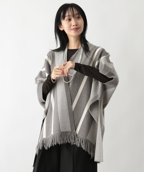 【極美品】ワイズ☆ジャガード　変形デザイン　ポンチョ　ダブルジップ　近年モデル FOUND GOOD（ファウンドグッド）の「ジャガードポンチョ（ポンチョ