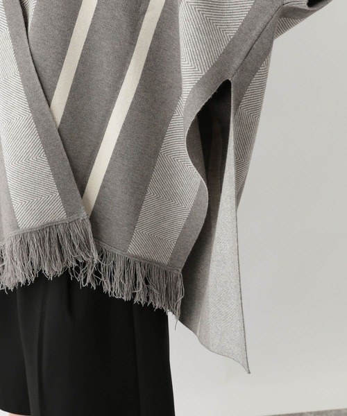 FOUND GOOD（ファウンドグッド）の「ジャガードポンチョ（ポンチョ・レディース・ブラック/グレー系5・FREE）」の21枚目の写真