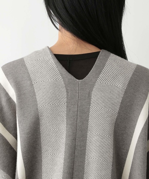 FOUND GOOD（ファウンドグッド）の「ジャガードポンチョ（ポンチョ・レディース・ブラック/グレー系5・FREE）」の22枚目の写真