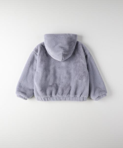 Right-on(ライトオン)の「VIVIAN BLUE(ヴィヴィアンブルー)【キッズ】【先行販売】フェイクファーブルゾン(ブルゾン・キッズ・グレー/ホワイト・130/140/150/160)」の14枚目の写真