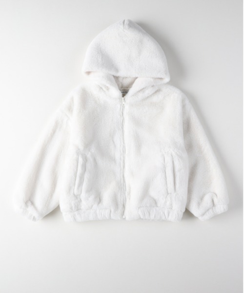 VIVIAN BLUE】フェイクファーブルゾン (フード付き/フェイクファー