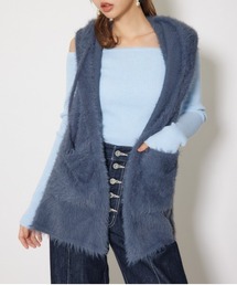 rienda | フード付きシャギーストール 秋服 冬服(ストール/ショール)