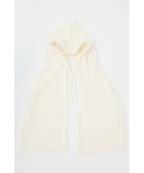 rienda（リエンダ）の「フード付きシャギーストール 秋服 冬服（ストール/ショール・レディース・グレー/ホワイト・FREE）」の19枚目の写真