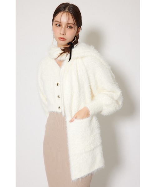 rienda（リエンダ）の「フード付きシャギーストール 秋服 冬服（ストール/ショール・レディース・グレー/ホワイト・FREE）」の15枚目の写真