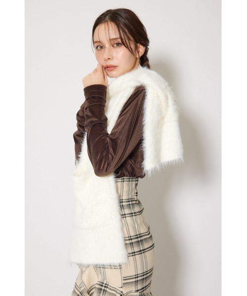 rienda（リエンダ）の「フード付きシャギーストール 秋服 冬服（ストール/ショール・レディース・グレー/ホワイト・FREE）」の16枚目の写真