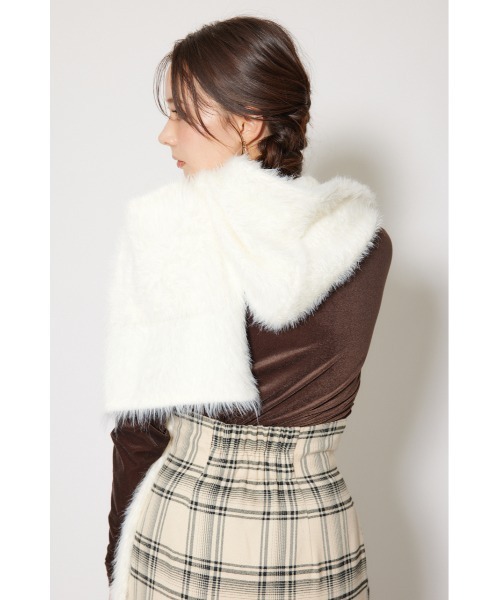 rienda（リエンダ）の「フード付きシャギーストール 秋服 冬服（ストール/ショール・レディース・グレー/ホワイト・FREE）」の17枚目の写真