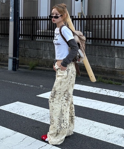 アニマルパターンJ/Wワイドストレートパンツ（その他パンツ）｜ACLENT