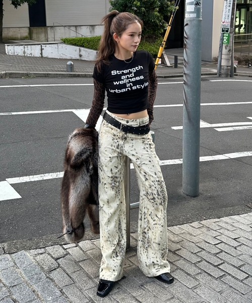 セール】アニマルパターンJ/Wワイドストレートパンツ（その他パンツ