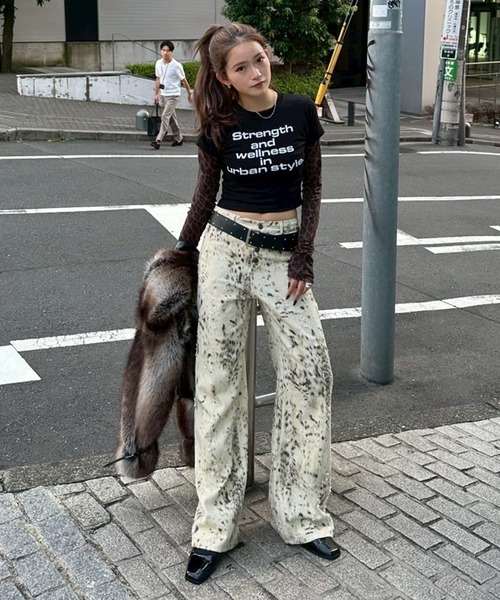 アニマルパターンJ/Wワイドストレートパンツ（その他パンツ）｜ACLENT