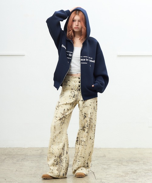 アニマルパターンJ/Wワイドストレートパンツ（その他パンツ）｜ACLENT