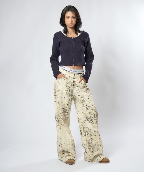 アニマルパターンJ/Wワイドストレートパンツ（その他パンツ）｜ACLENT