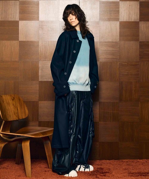 UNISEX》Curve Switching Side Pocket A Light Eco Leather Pants