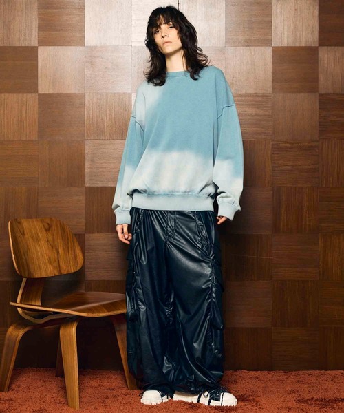 UNISEX》Curve Switching Side Pocket A Light Eco Leather Pants