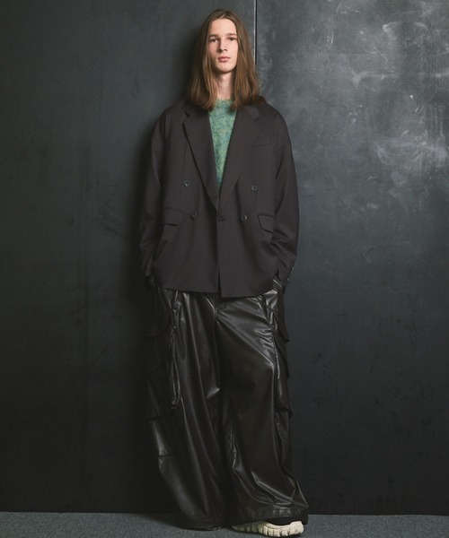 メゾンスペシャル　Light Eco Leather Pants UNISEX》Curve Switching Side Pocket A Light Eco Leather Pants