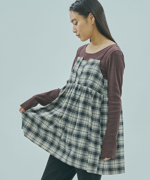 ROSE BUD(ローズバッド)の「CHECK STRAP CAMI(キャミソール・レディース・ブラウン/ブラック・ONE SIZE)」の11枚目の写真