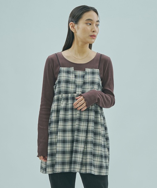 ROSE BUD(ローズバッド)の「CHECK STRAP CAMI(キャミソール・レディース・ブラウン/ブラック・ONE SIZE)」の12枚目の写真