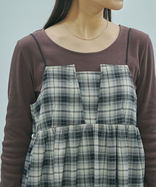 ROSE BUD(ローズバッド)の「CHECK STRAP CAMI(キャミソール・レディース・ブラウン/ブラック・ONE SIZE)」の17枚目の写真