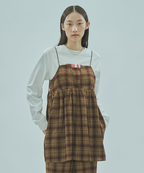 ROSE BUD(ローズバッド)の「CHECK STRAP CAMI(キャミソール・レディース・ブラウン/ブラック・ONE SIZE)」の4枚目の写真