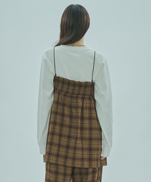 ROSE BUD(ローズバッド)の「CHECK STRAP CAMI(キャミソール・レディース・ブラウン/ブラック・ONE SIZE)」の5枚目の写真
