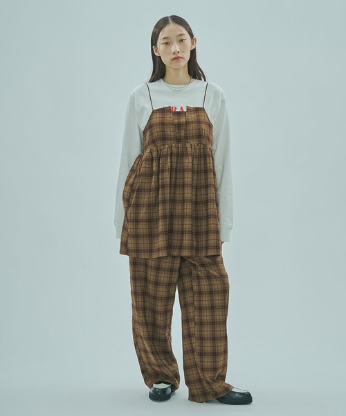 ROSE BUD(ローズバッド)の「CHECK STRAP CAMI(キャミソール・レディース・ブラウン/ブラック・ONE SIZE)」の6枚目の写真