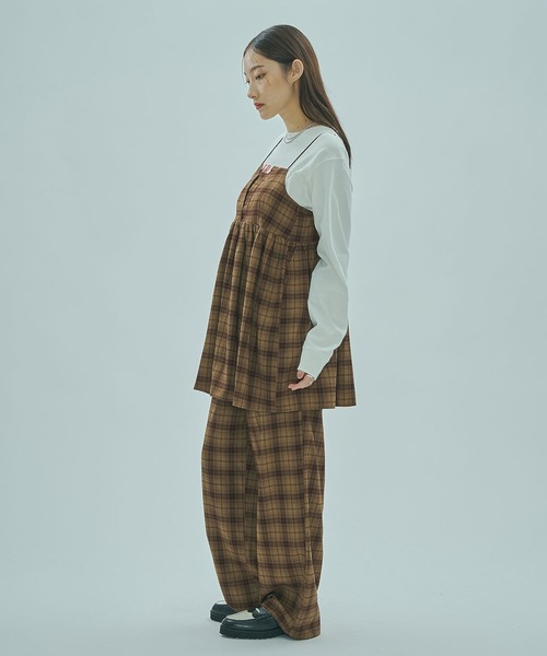 ROSE BUD(ローズバッド)の「CHECK STRAP CAMI(キャミソール・レディース・ブラウン/ブラック・ONE SIZE)」の7枚目の写真