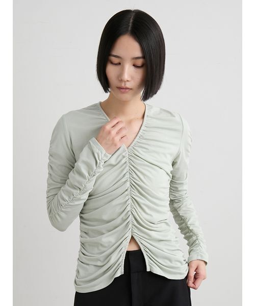 MIESROHE（ミースロエ）の「ギャザーカットトップス（Tシャツ
