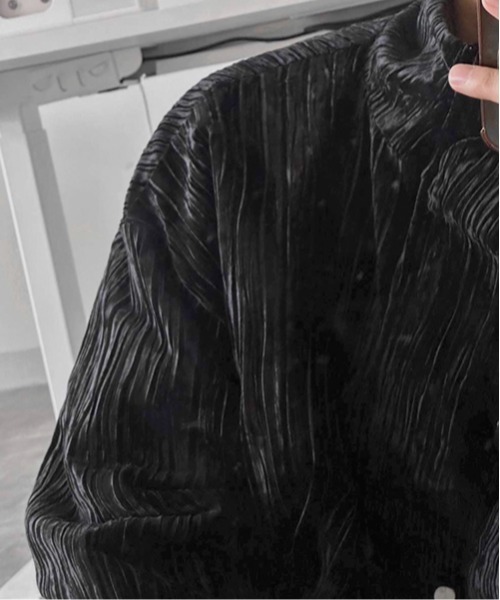 NOWLE（ノウル）の「【NOWLE】ベロア調 トラックジャケット＆パンツ ラグジュアリー セットアップ（ジャージ・メンズ・ブラック・MEDIUM/LARGE/X-LARGE）」の9枚目の写真