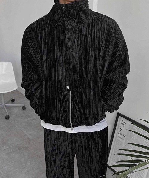 NOWLE（ノウル）の「【NOWLE】ベロア調 トラックジャケット＆パンツ ラグジュアリー セットアップ（ジャージ・メンズ・ブラック・MEDIUM/LARGE/X-LARGE）」の20枚目の写真